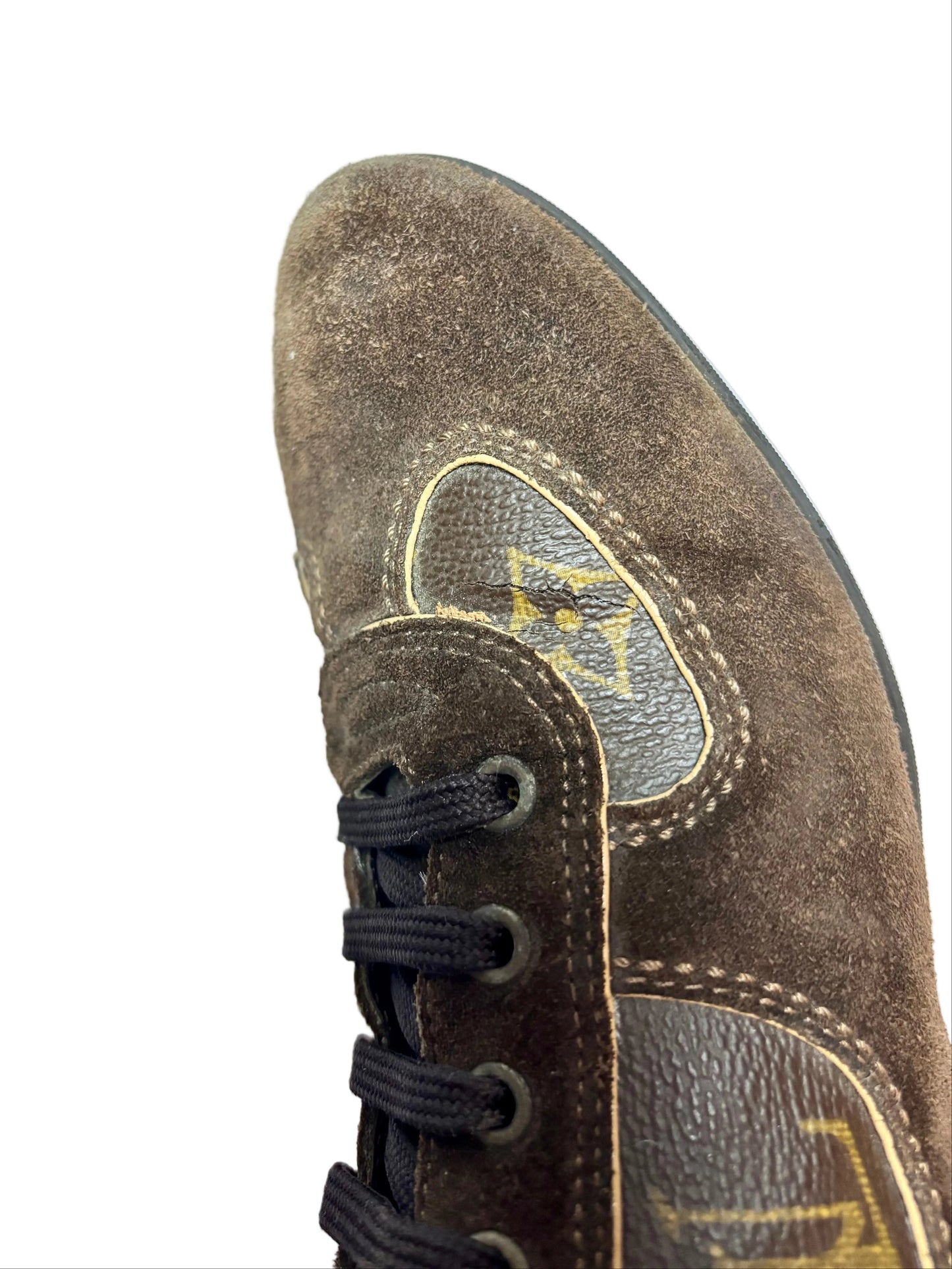 Louis Vuitton Brown Suede And Monogram Canvas Energie Low Top Sneakers