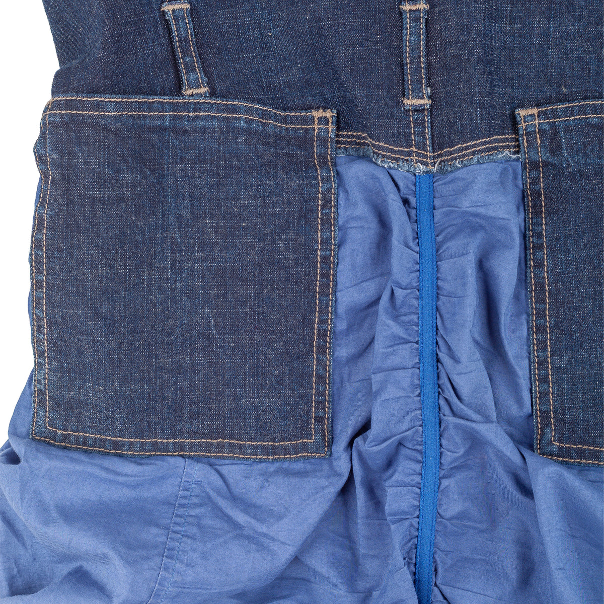 Marithé François Girbaud Denim & Ruched Blue Dress