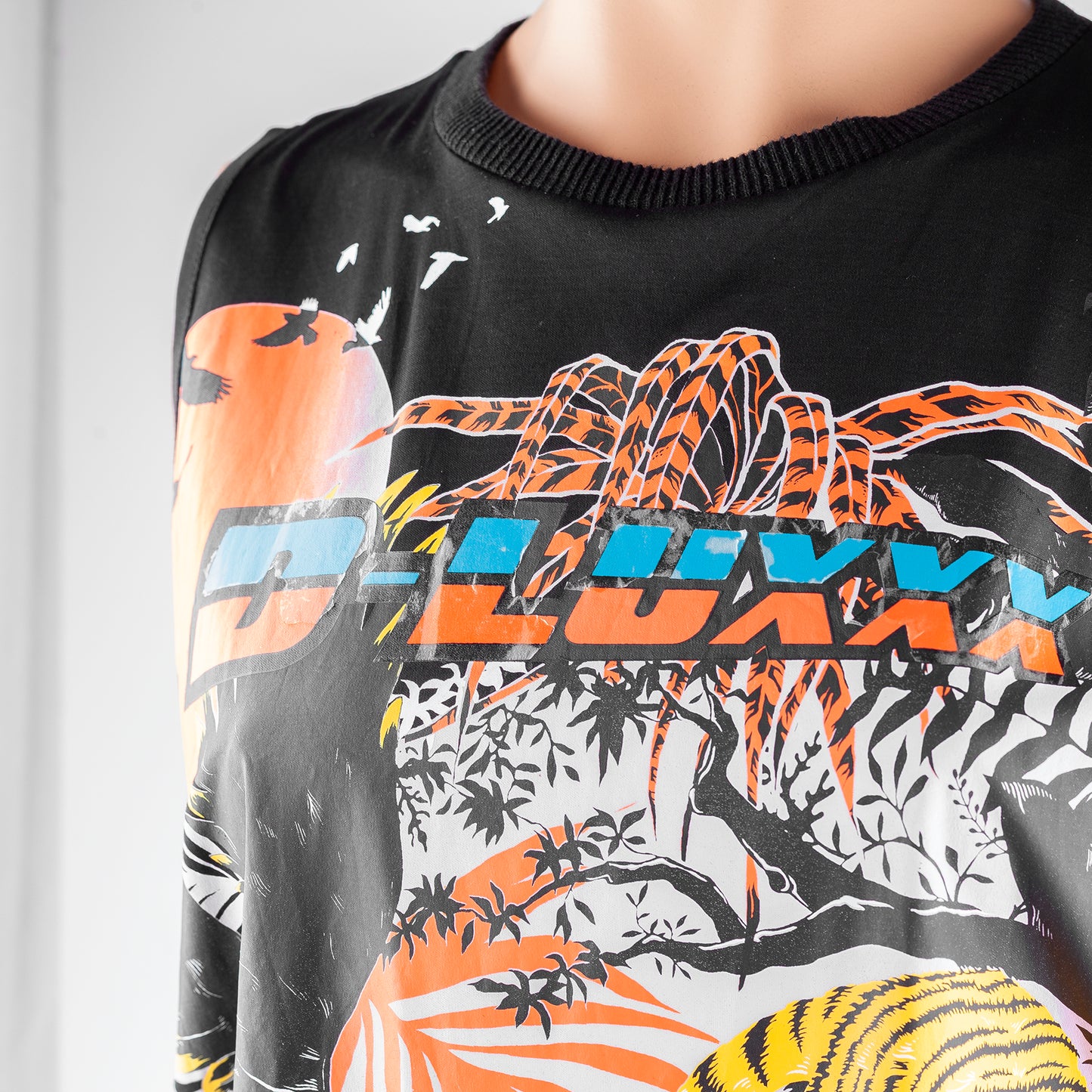 Diesel Oriental Print Black Printed Tank Top (XL)