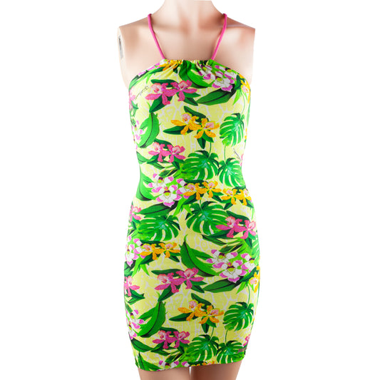 Just Cavalli Vintage Floral Summer Mini Halter Dress (S)