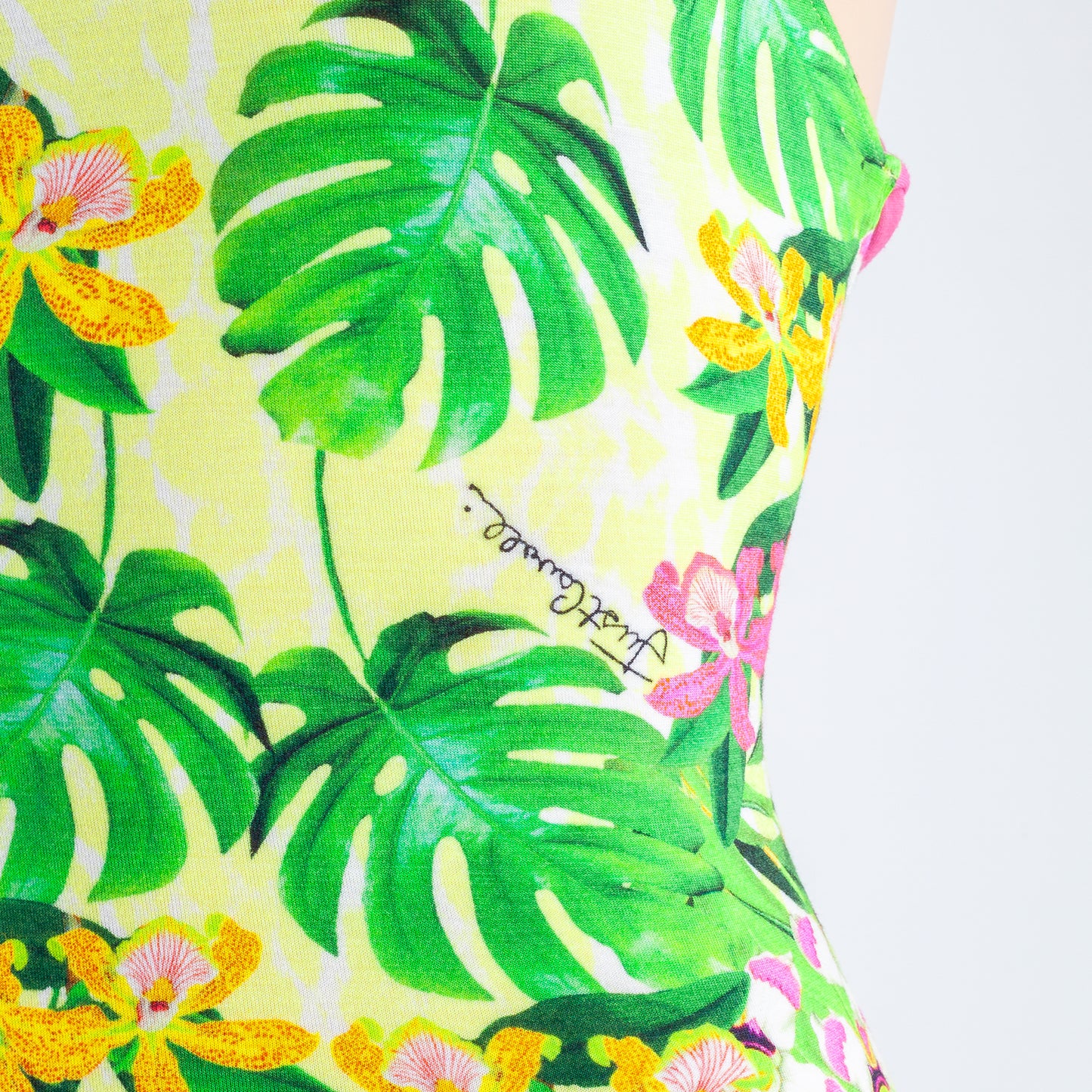 Just Cavalli Vintage Floral Summer Adjustable Mini Halter Dress (S)