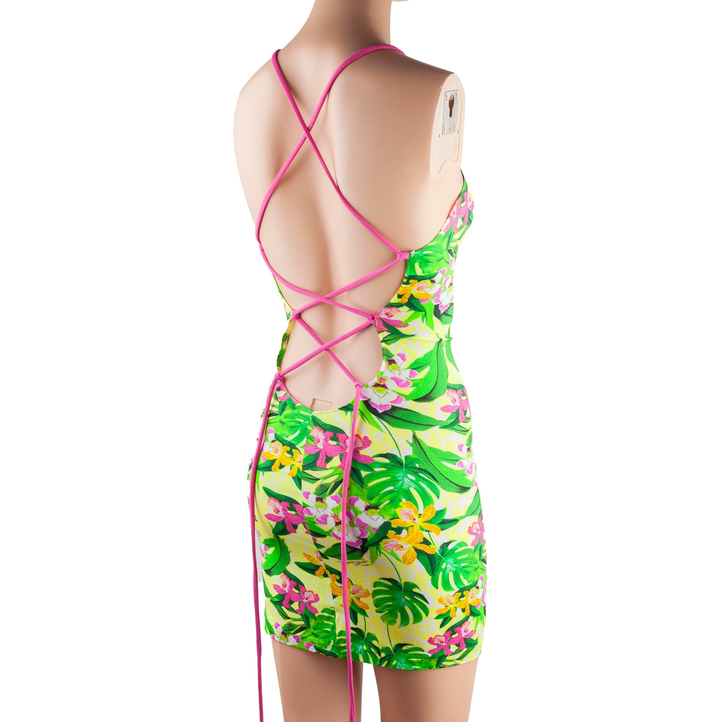 Just Cavalli Vintage Floral Summer Adjustable Mini Halter Dress (S)