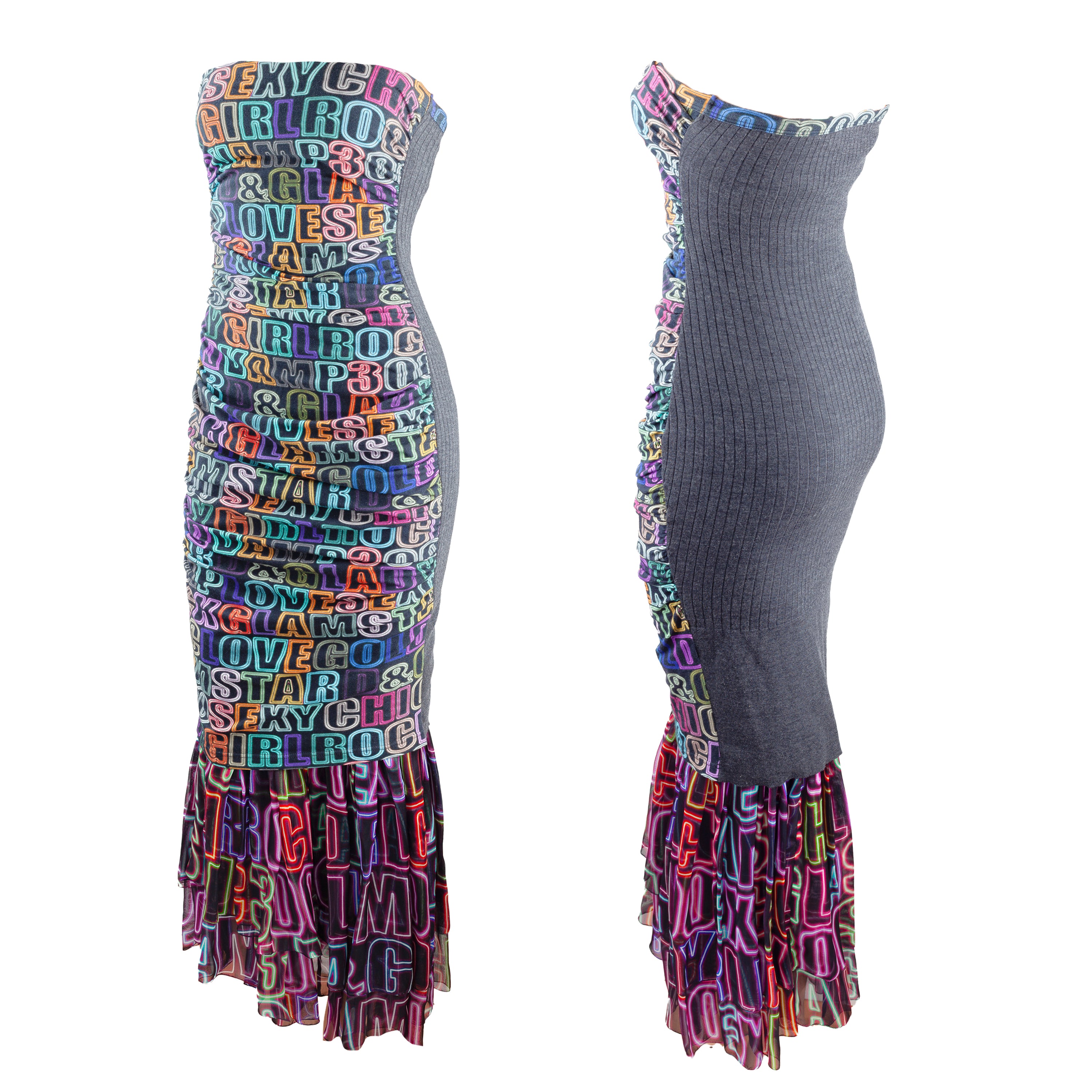 Dolce & Gabbana FW 2011 Ready-To-Wear Neon Colorful Maxi Dress (S)