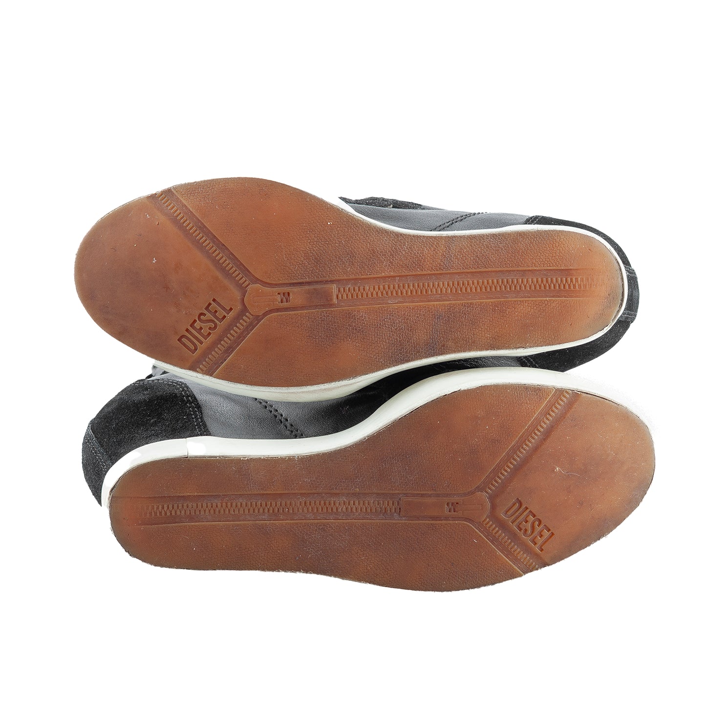 Diesel Black Leather Vintage Wedge Sneakers (37 EU)