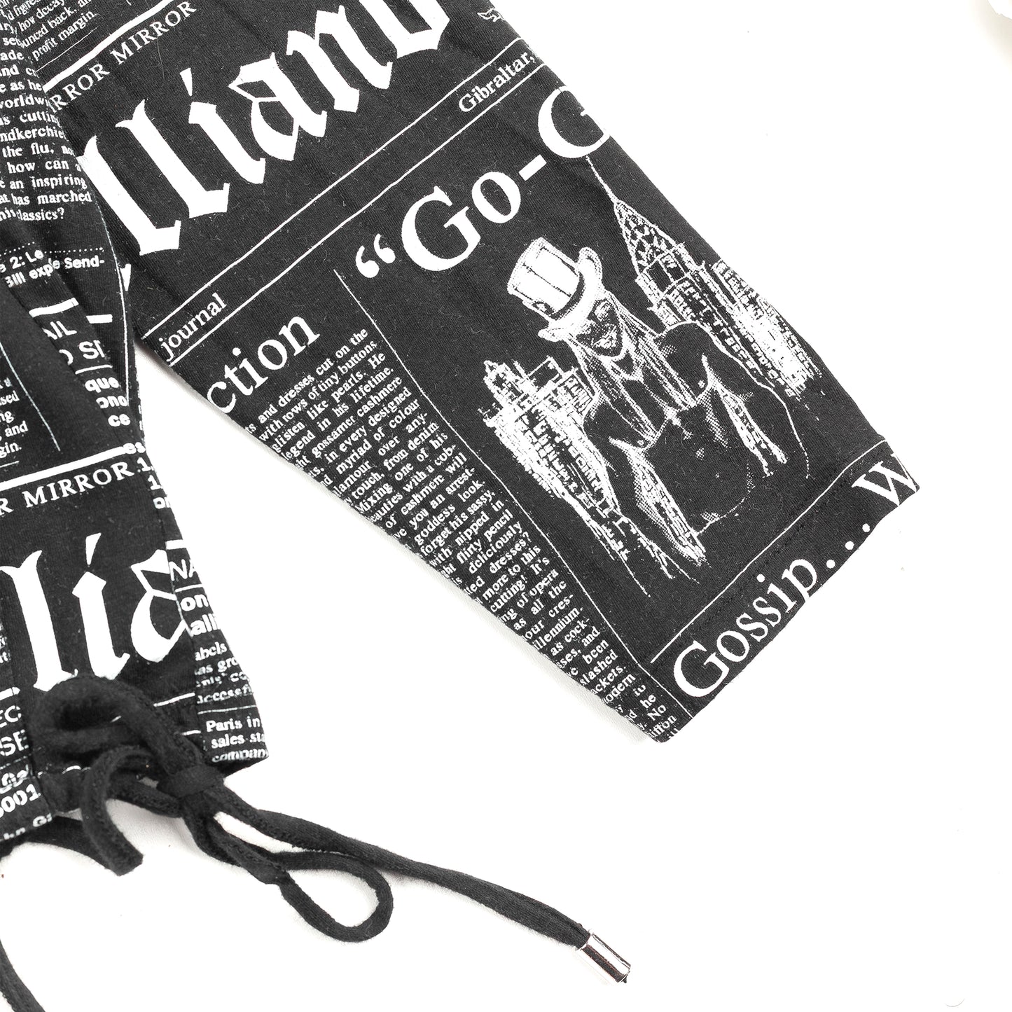 John Galliano Newspaper Gazette Black Hoodie (L)