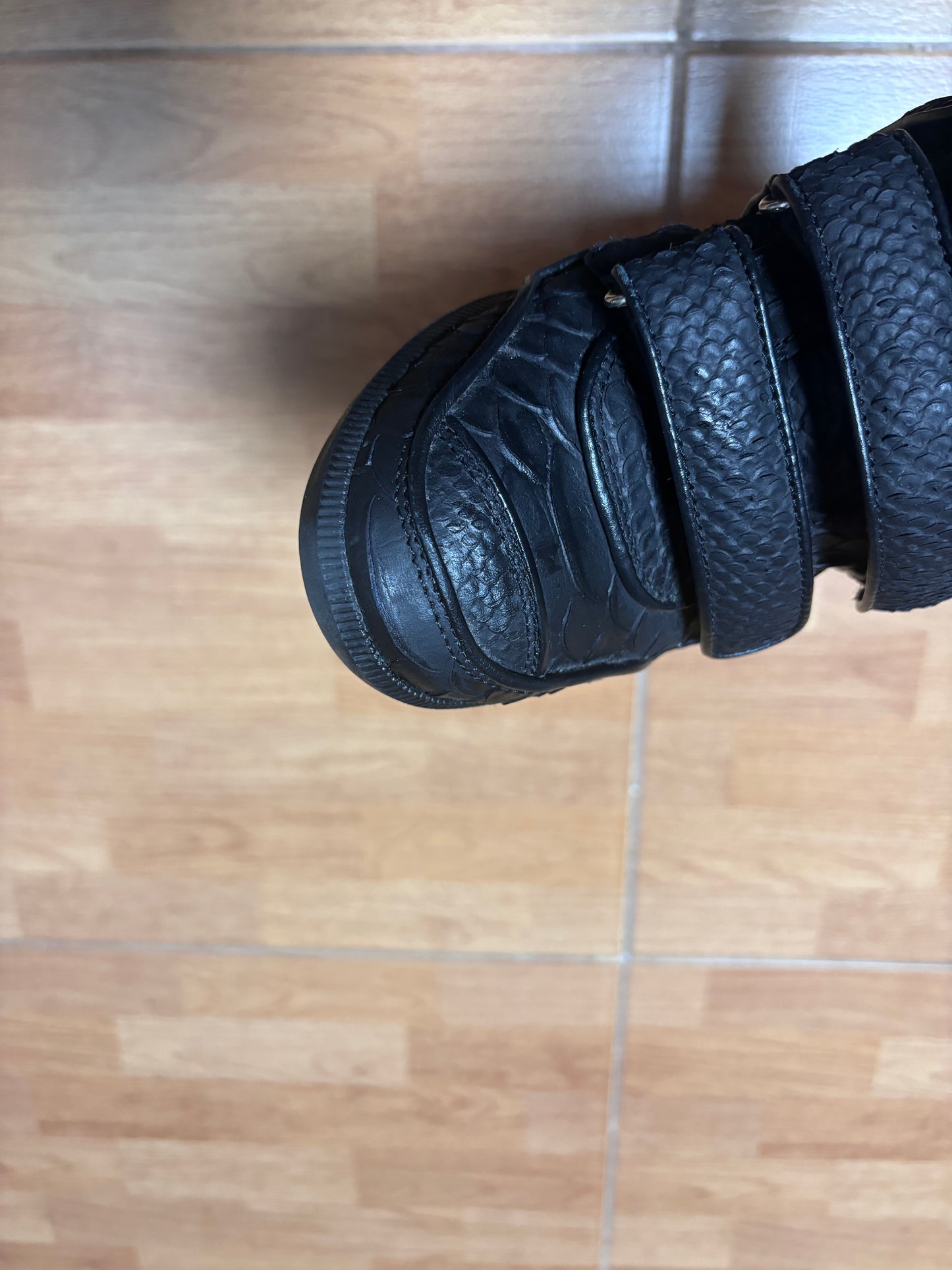 Philipp Plein Vintage Black Croc Wedge Sneakers (36 EU)