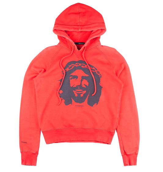 DSQUARED2 “My Shepherd” Jesus Vintage Red Hoodie (M)