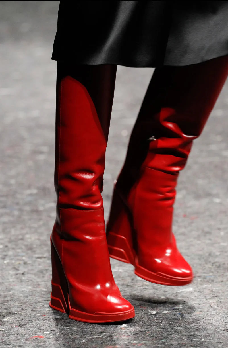 Prada Red Wedge Boots - Fall/Winter 2014 (EU 36)