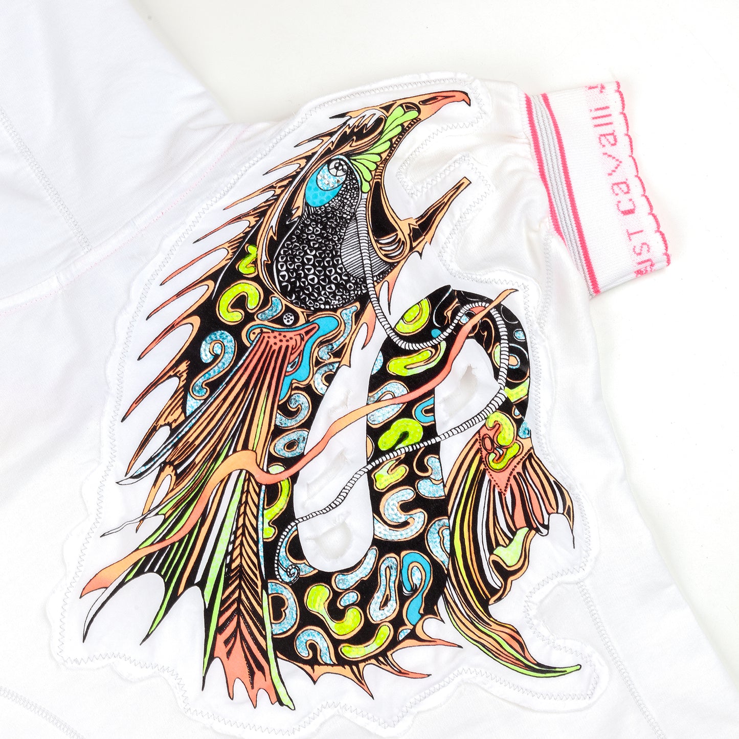 Just Cavalli Beachwear White/Pink Beach Tattoo Vintage Print Set (M)
