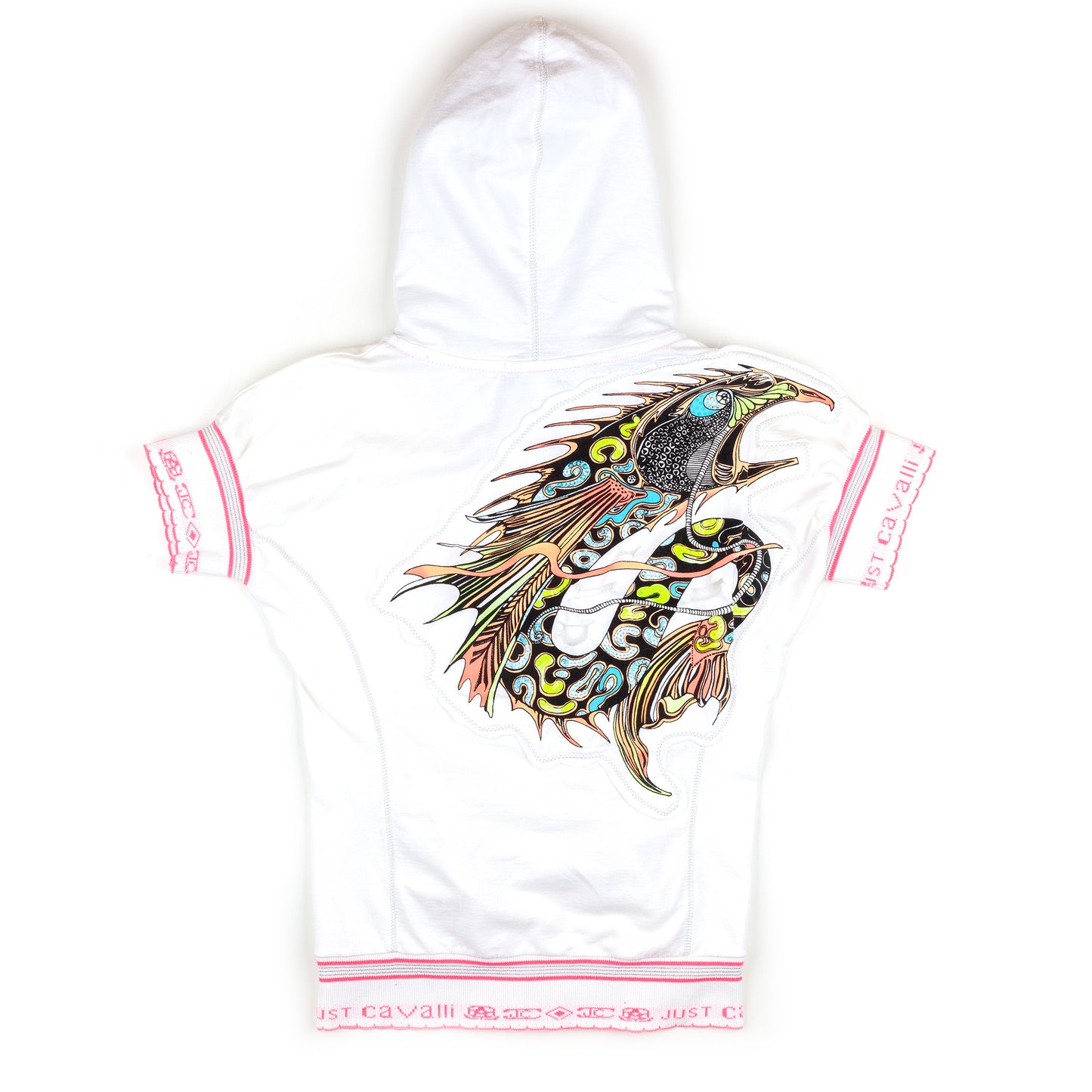 Just Cavalli Beachwear White/Pink Beach Tattoo Vintage Print Set (M)