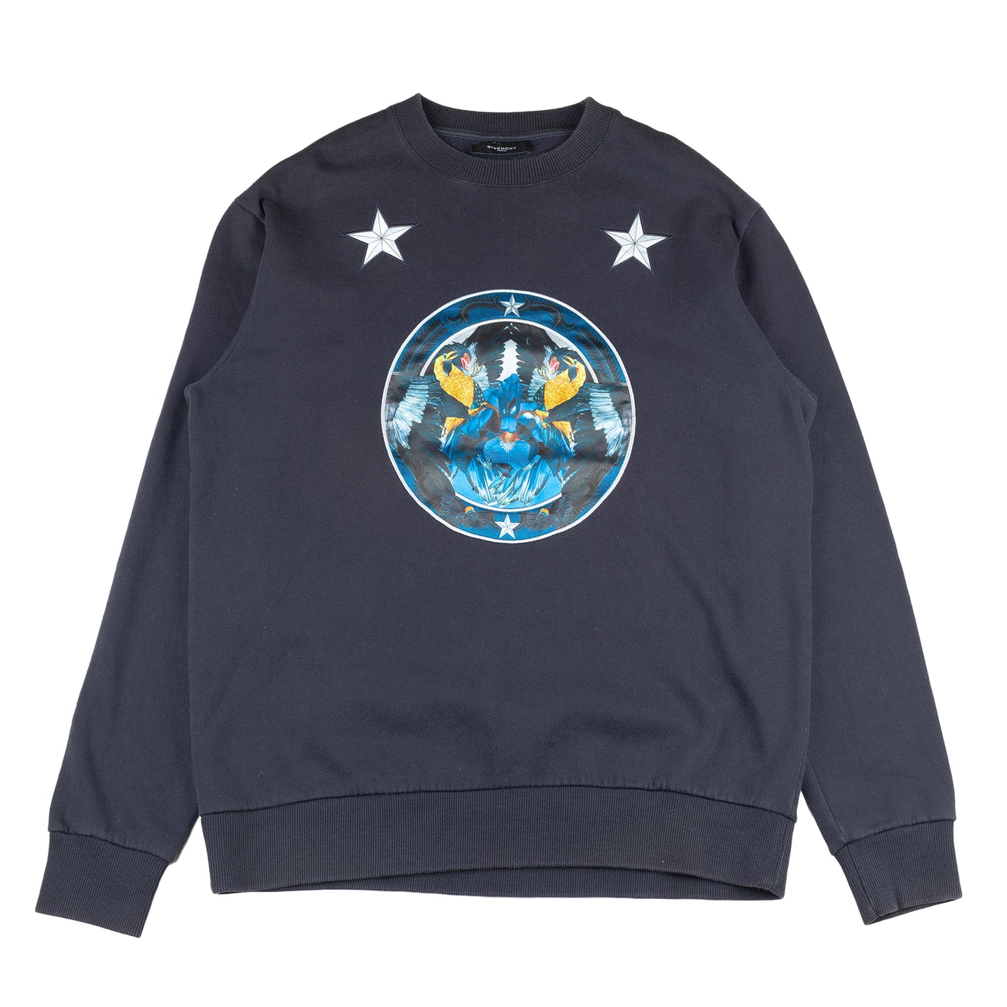Givenchy Paris Vintage Birds Navy Crewneck Sweatshirt (M)