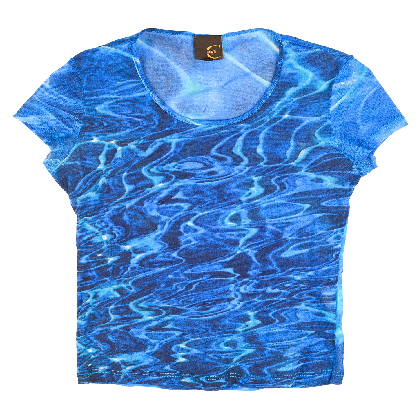 Just Cavalli Vintage Blue Water Mesh Top (S)