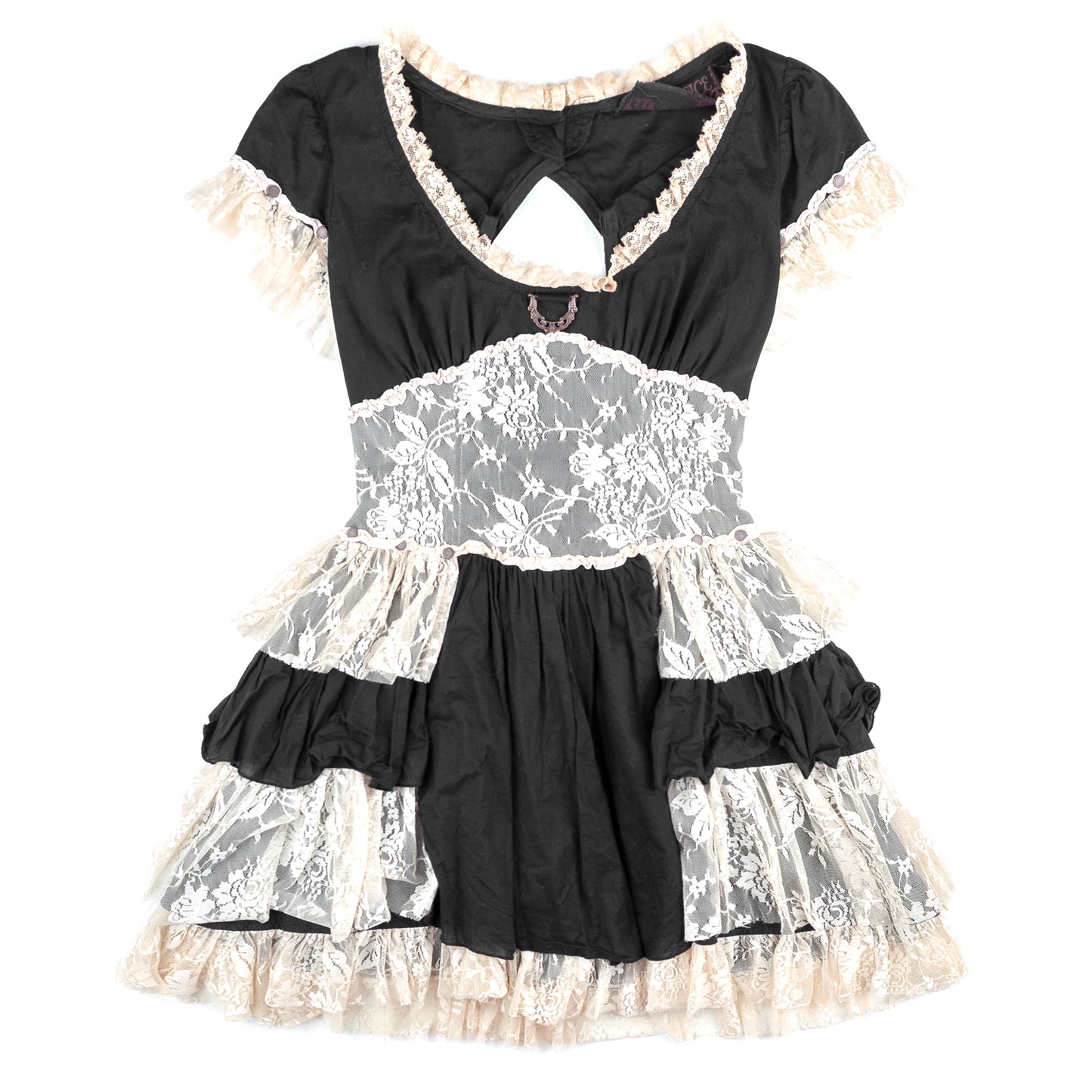 Lip Service Vintage Lolita Goth Apron Lace Dress (M)