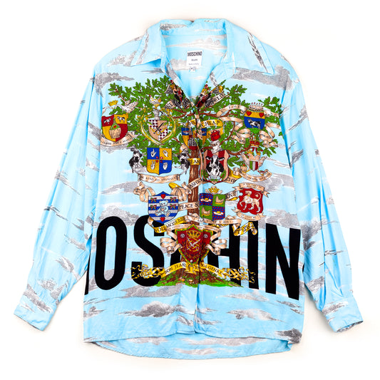 Moschino Jeans Vintage Royalty Blue Sky Long Sleeve Shirt (M)