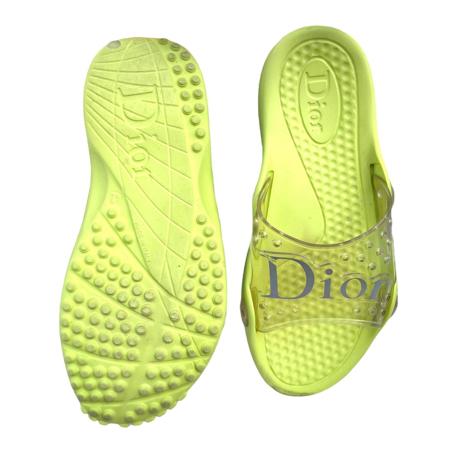 Dior Jelly Yellow Rubber Sandals