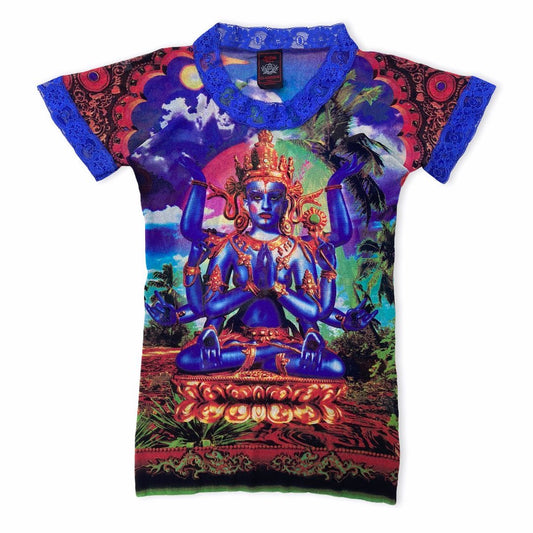 Jean Paul Gaultier Hindu Deity Sheer Mesh Top Size Vintage (S)