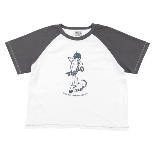 Marithé François Girbaud Korea Fairy Angel Cropped White T-Shirt