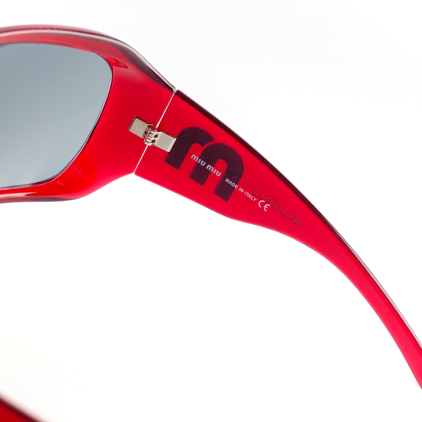 Miu Miu SMU03F Red Shield Vintage Sunglasses
