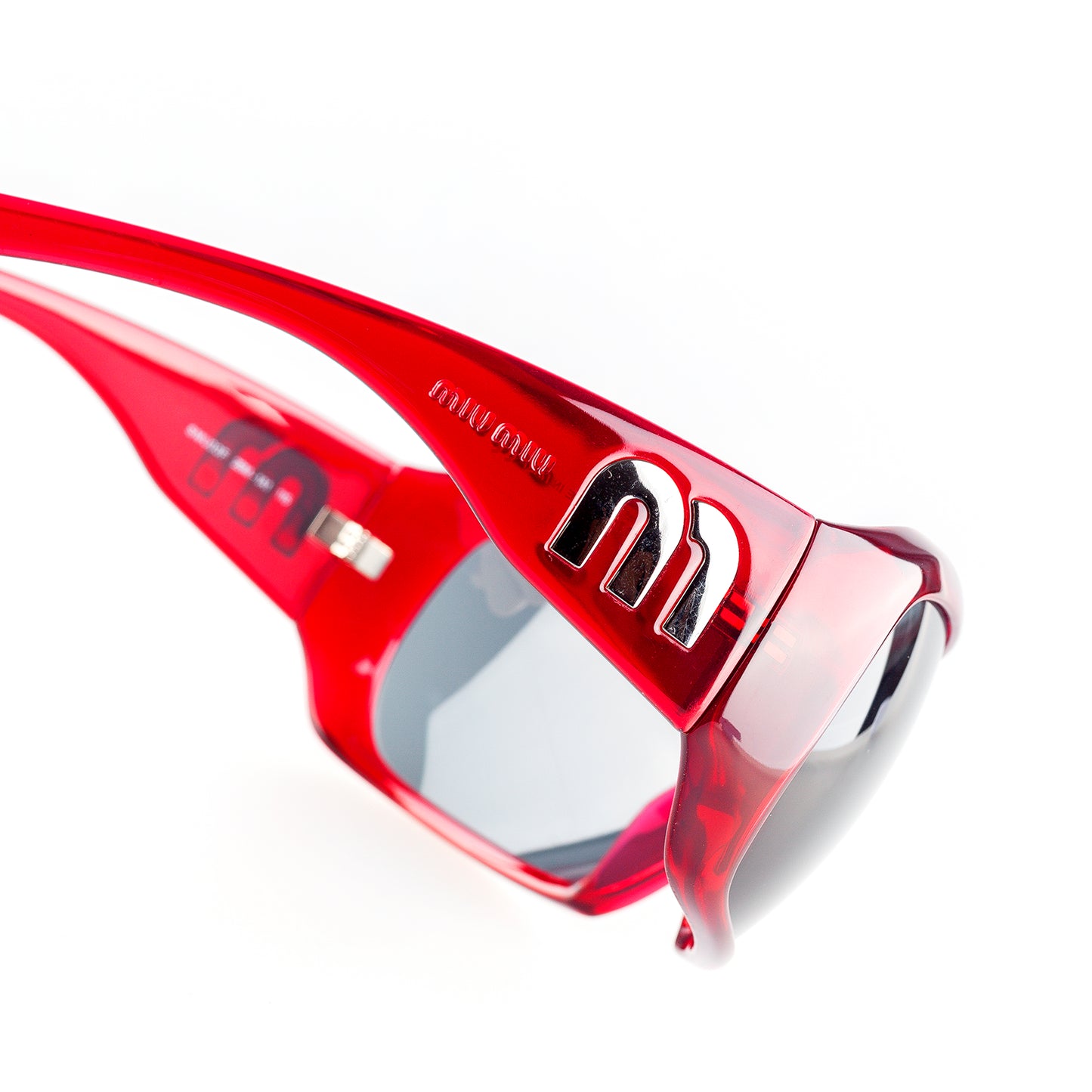 Miu Miu SMU03F Red Shield Vintage Sunglasses