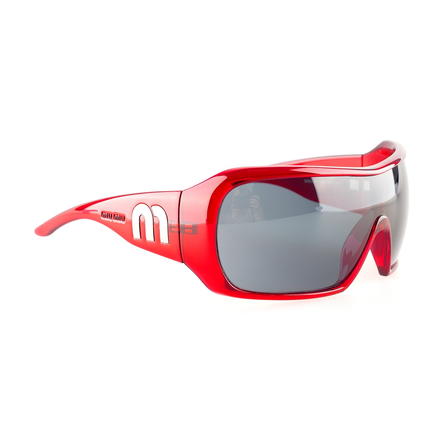 Miu Miu SMU03F Red Shield Vintage Sunglasses