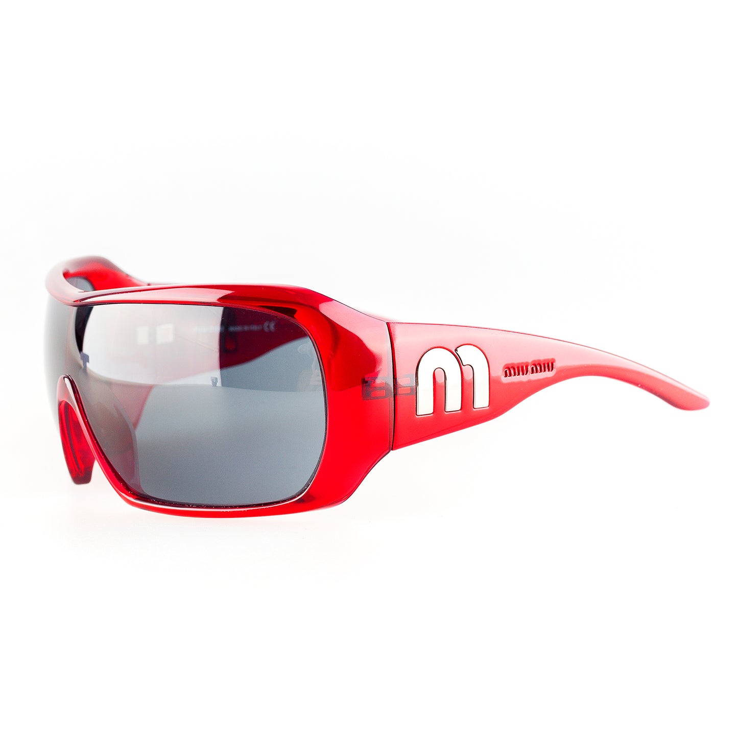 Miu Miu SMU03F Red Shield Vintage Sunglasses