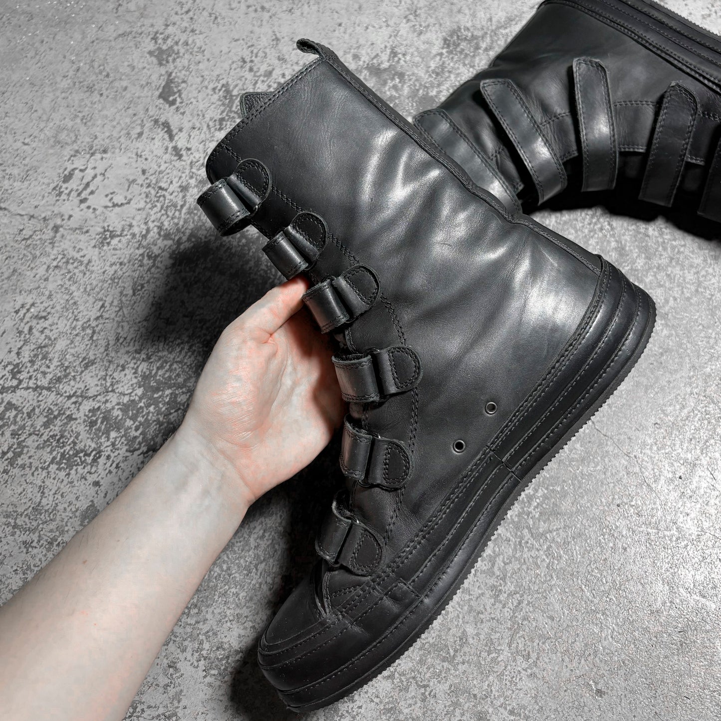 ANN DEMEULEMEESTER Touch Strap High-Top Sneakers (40 EU)