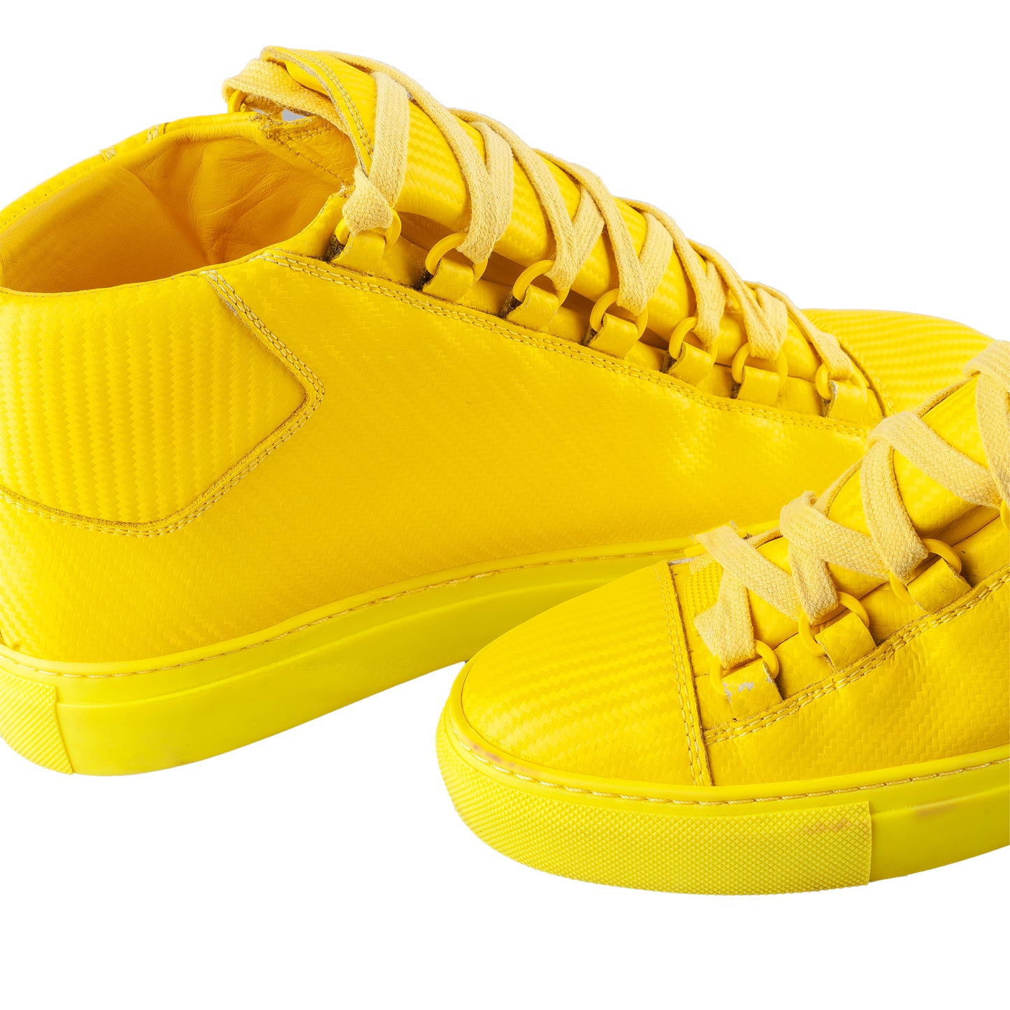 Balenciaga Arena Low Neon Yellow Leather Shoes (40 IT/ 41 EU)