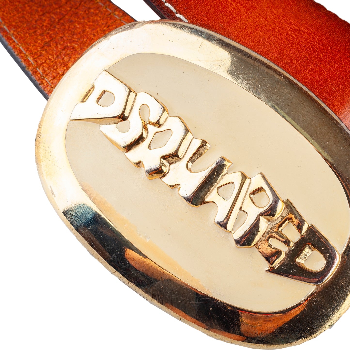 DSQUARED2 Leather Vintage Metallic Belt (100 CM)