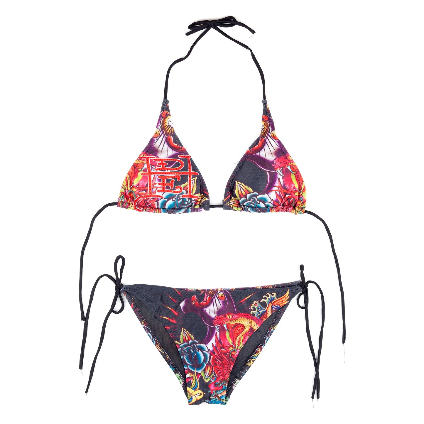 ED HARDY by Christian Audigier Black Tattoo Bikini (M)