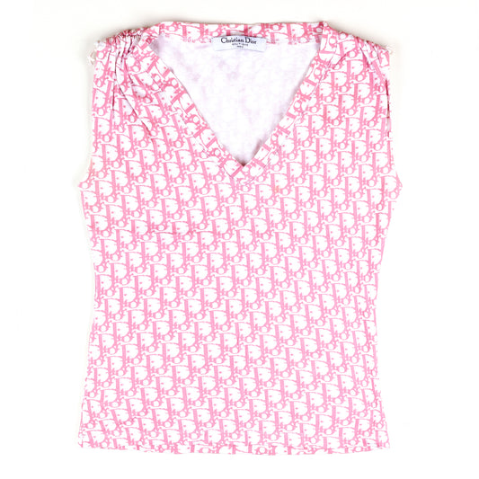 Dior Monogram Pink Vintage Sleeveless Top (S-M)