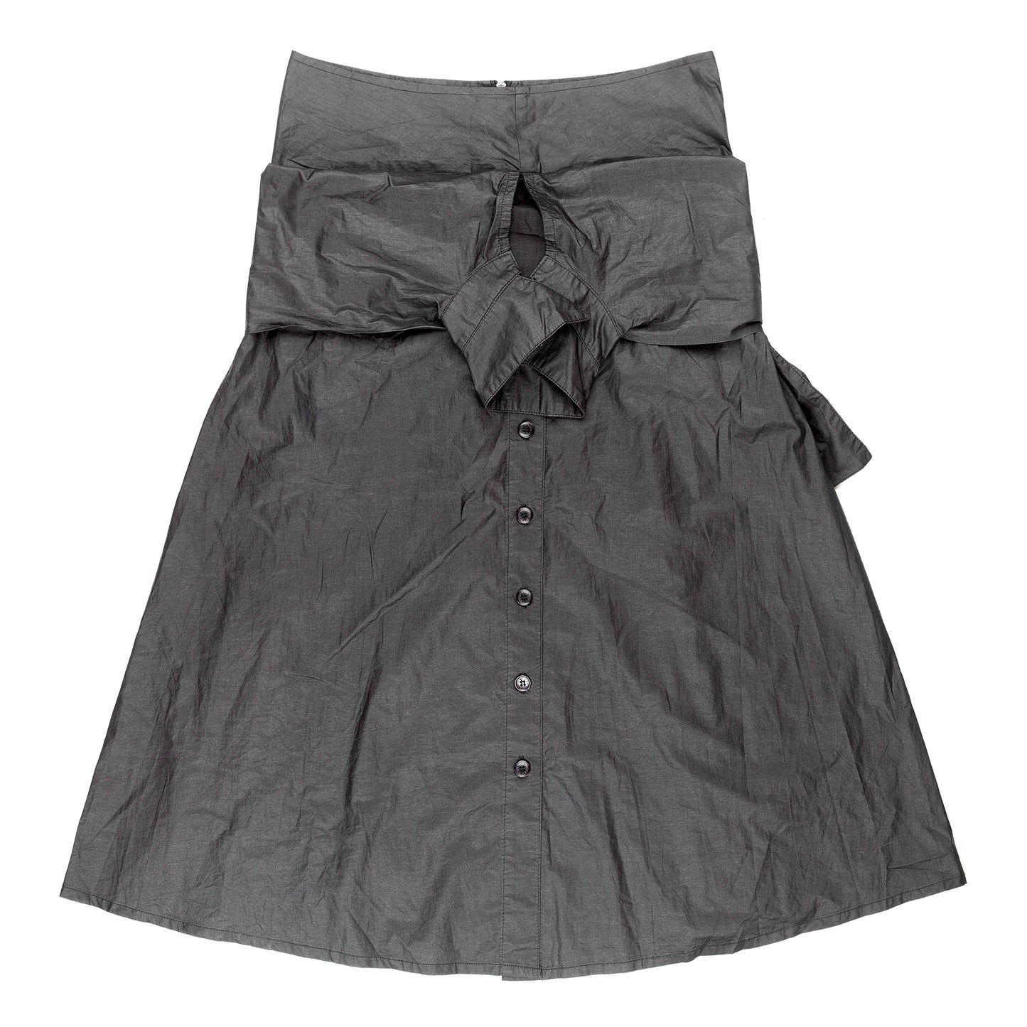 Black Asymmetrical Vintage Shirt Skirt (S-M)