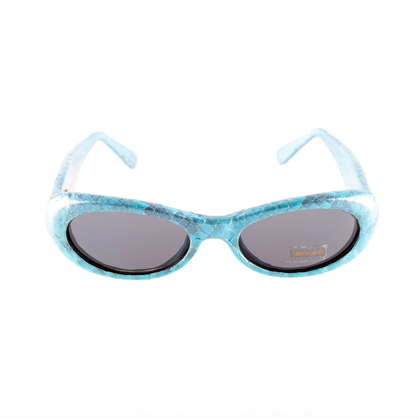 Gianni Versace Blue Snake Skin Oval Sunglasses (RARE)