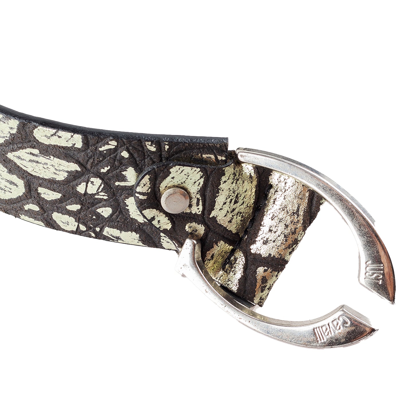 Just Cavalli Leather Vintage Metallic Belt (110 CM)