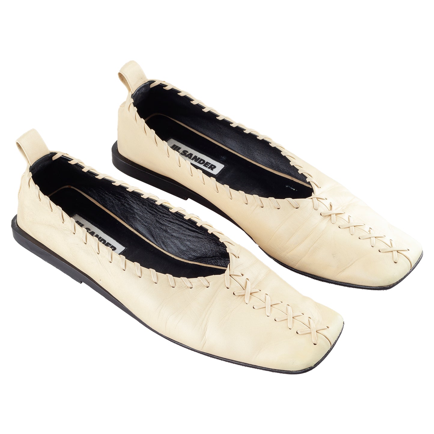 JIL SANDER Leather Ballet Beige Flats (39 IT/40 EU)