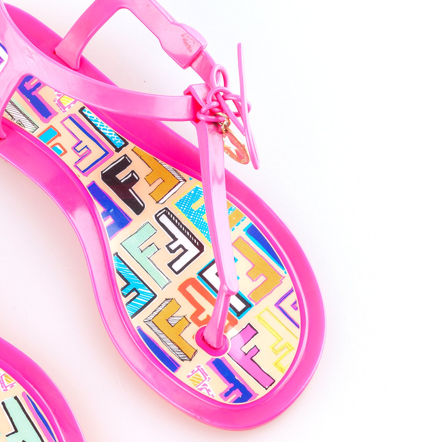 Fendi Zucca Monogram Vintage Jelly Pink Sandals (38 EU)