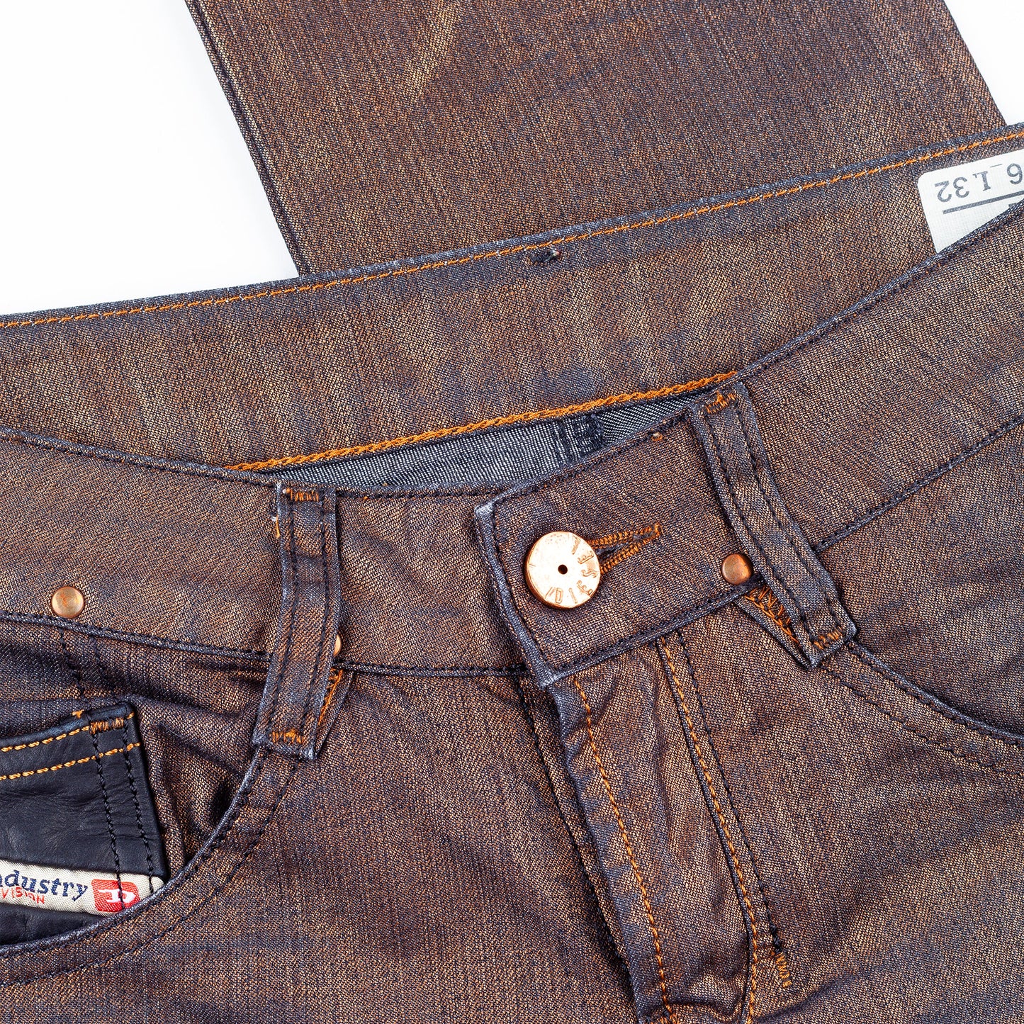 Diesel Vintage Golden/Bronze Skinny Mid Rise Denim Pants (S)