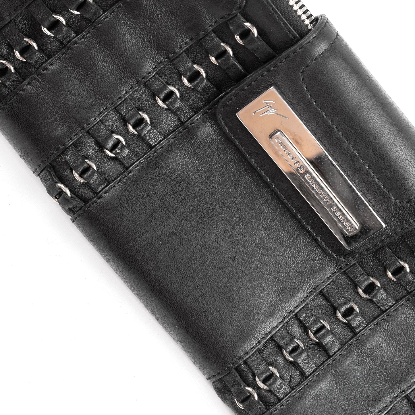 Giuseppe Zanotti Vintage Black Leather Baguette Bag