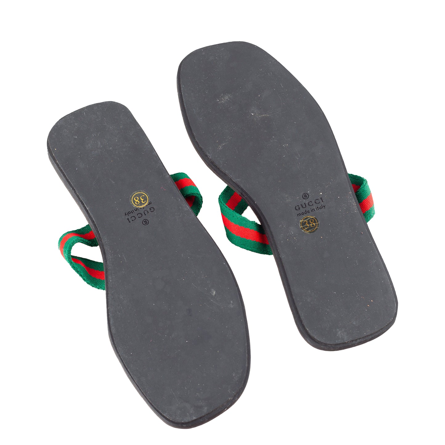 Gucci Brown Interlocking G Logo Canvas Vintage Thong Sandals (38 EU)