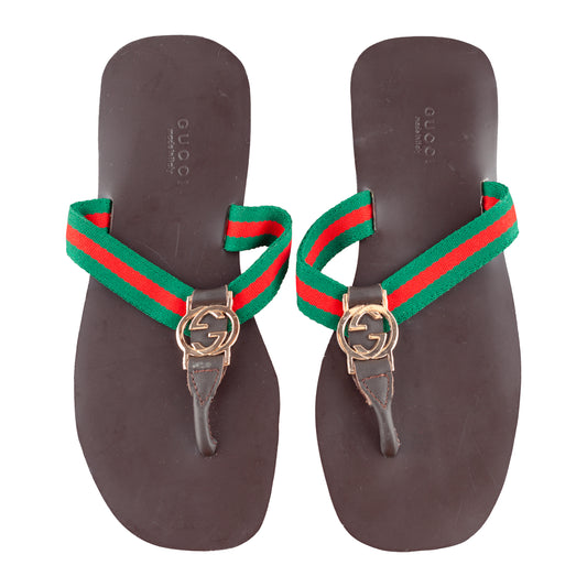 Gucci Brown Vintage Thong Sandals (38 EU)