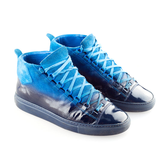Balenciaga Arena RARE Blue High Gradient Leather Shoes (40 IT/41 EU)