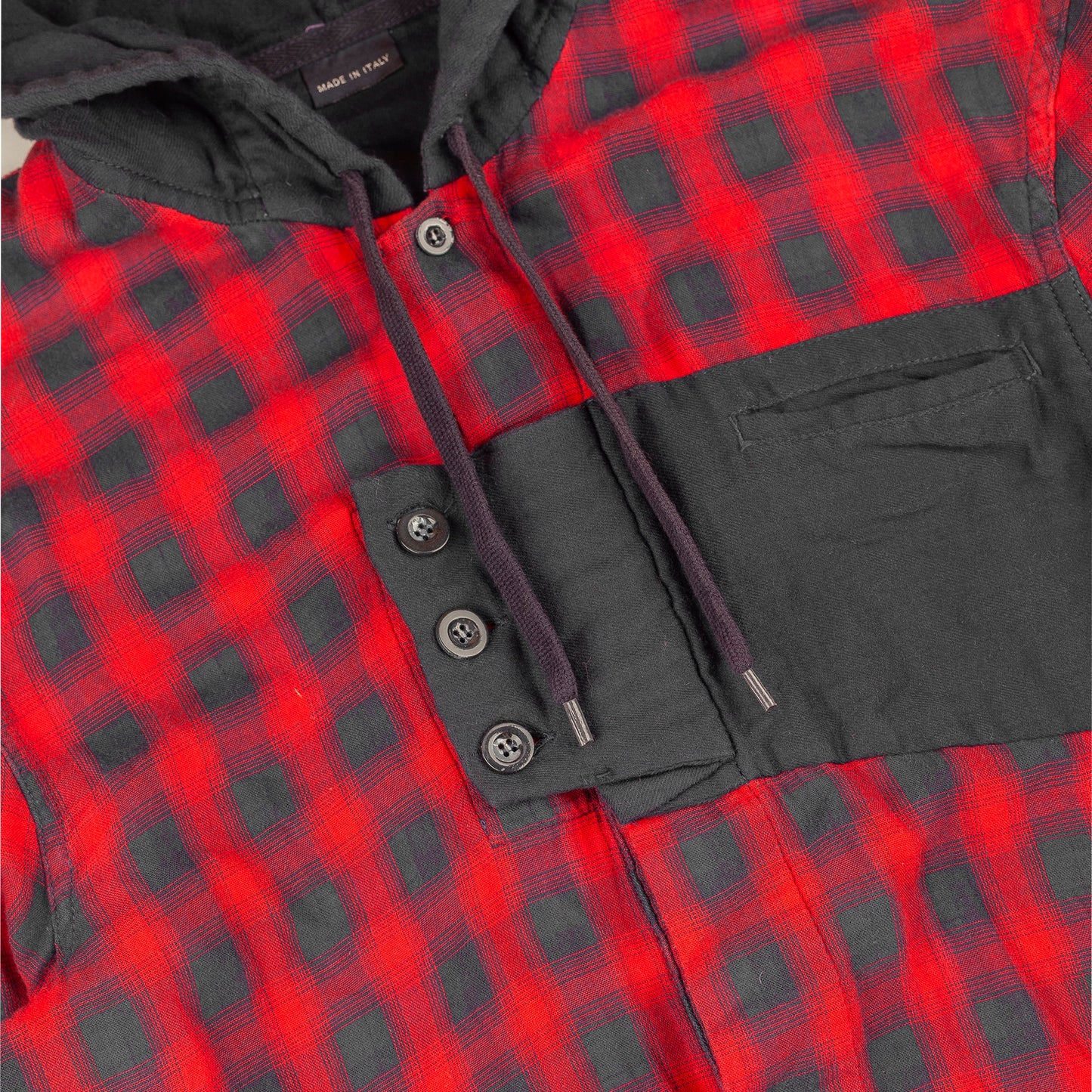 Marithé François Girbaud Checked Hooded Shirt (S)