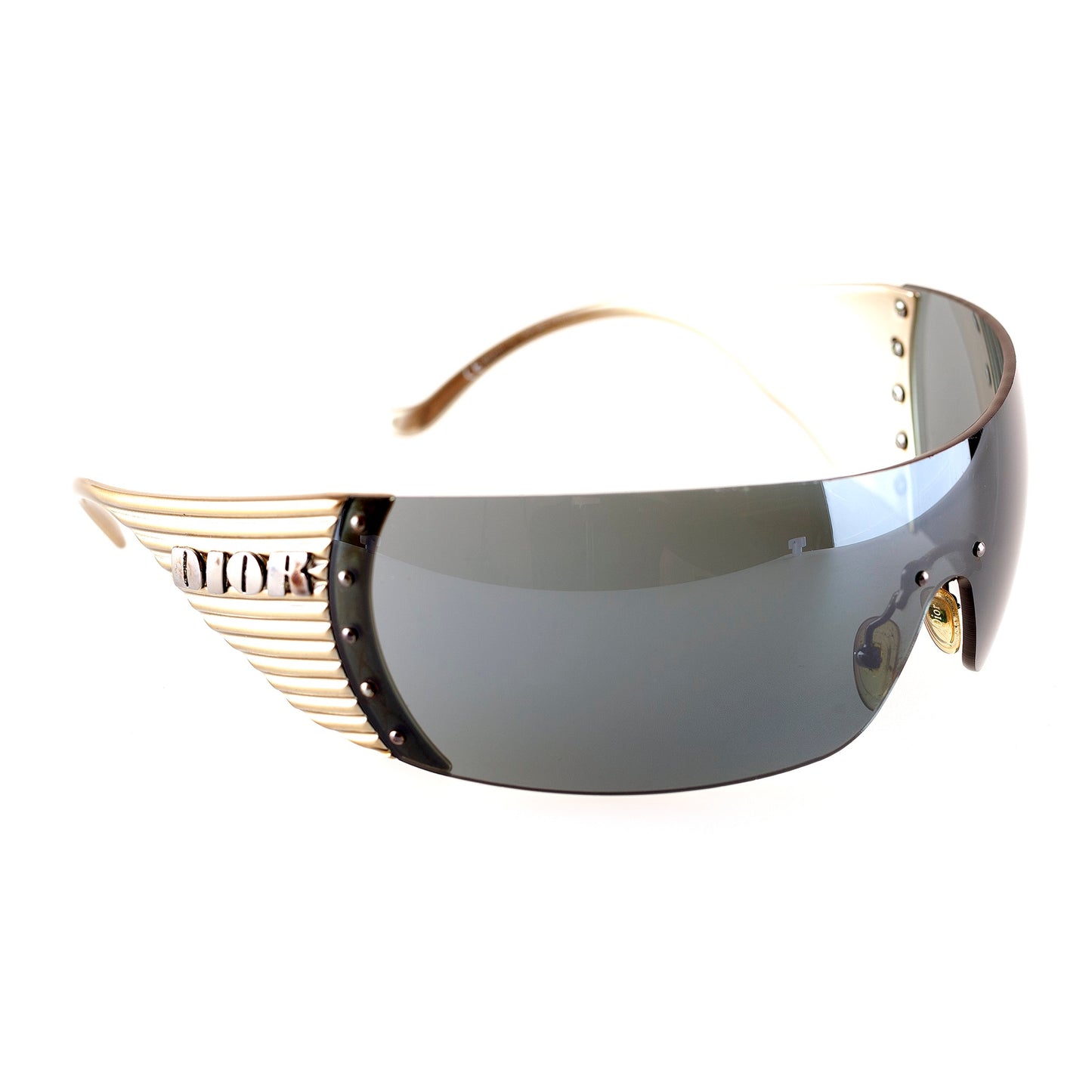 Christian Dior "Bike 4" Shield Golden Sunglasses