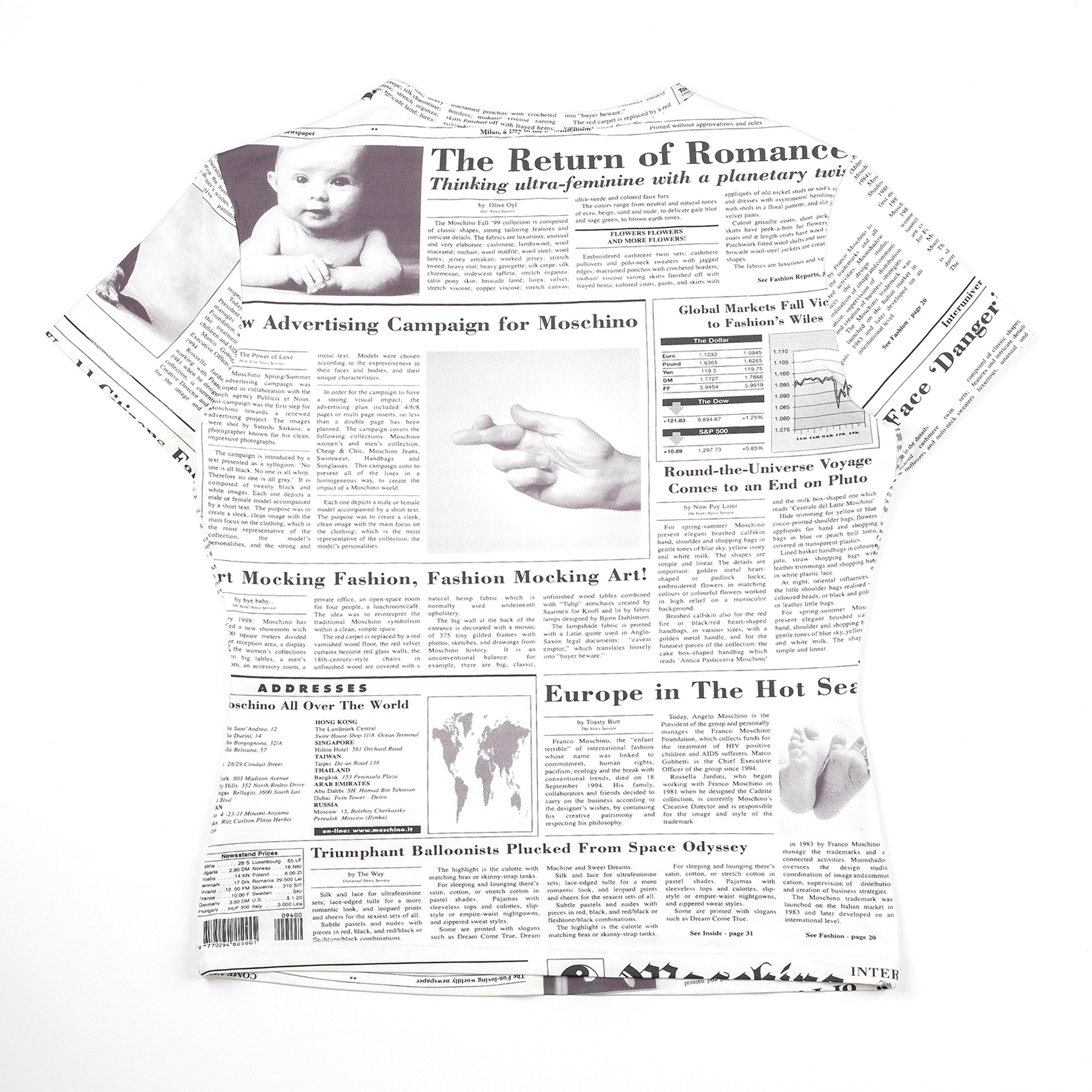 Item: Moschino Jeans Newspaper Print T-shirt (S & M)