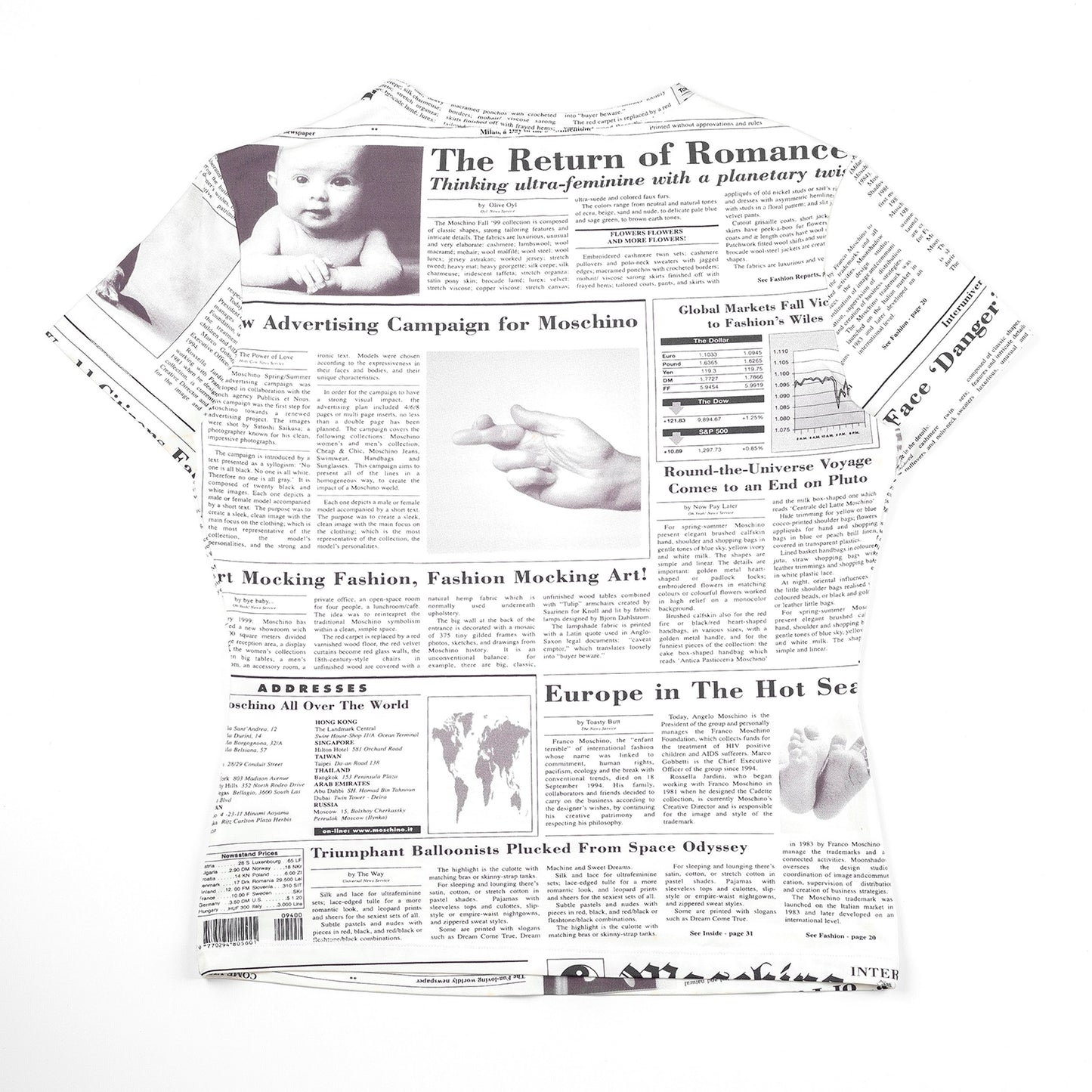 Item: Moschino Jeans Newspaper Print T-shirt (S & M)