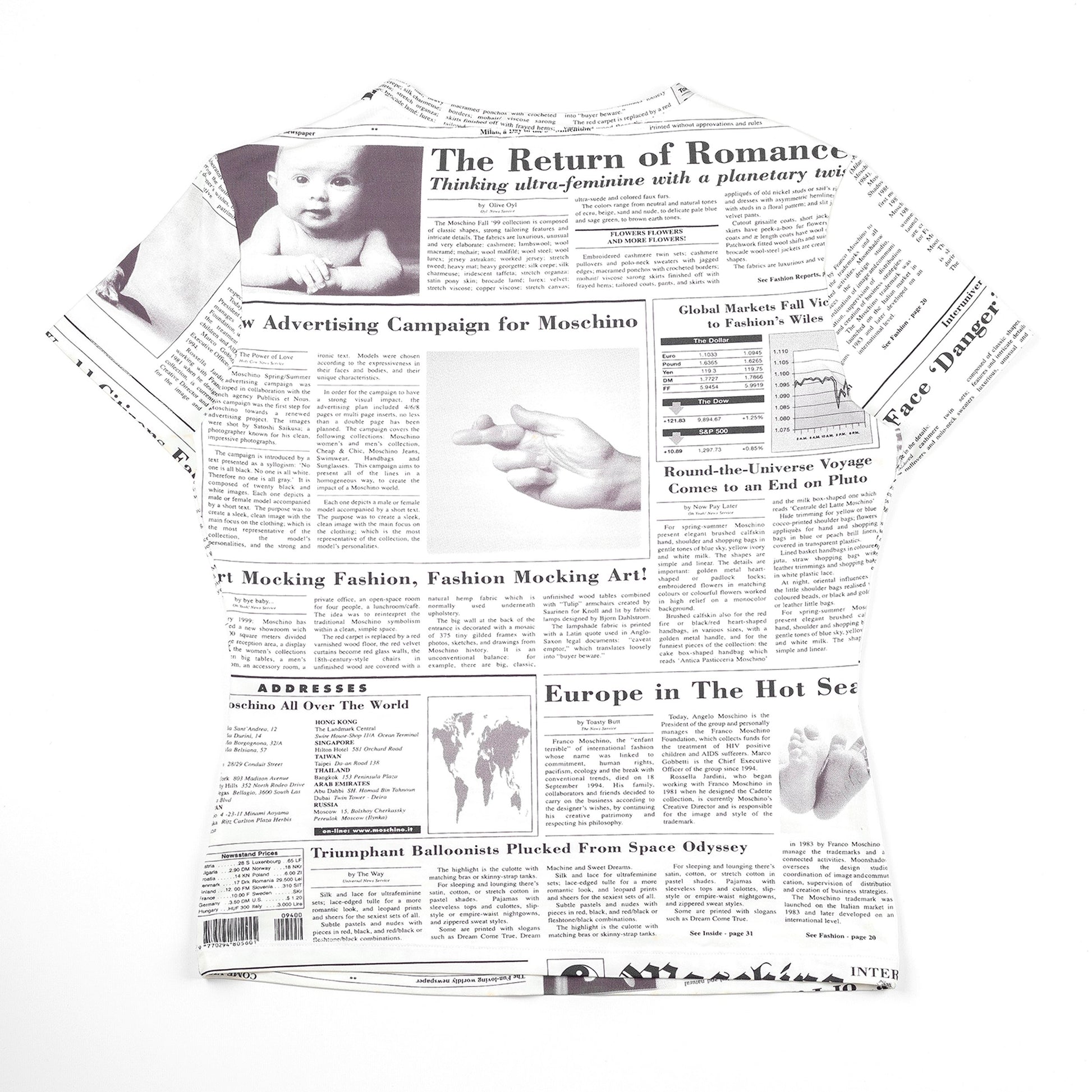 Item: Moschino Jeans Newspaper Print T-shirt (S & M)