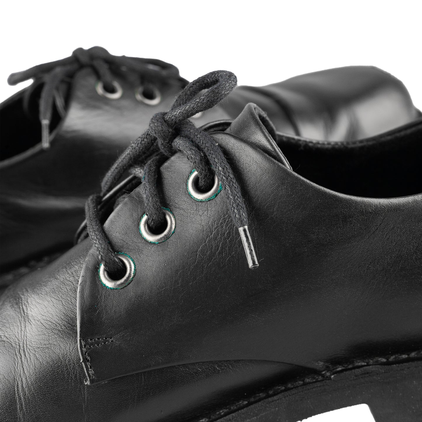 Diesel Hardkor Steel Low Black Leather Cap Toe Shoes