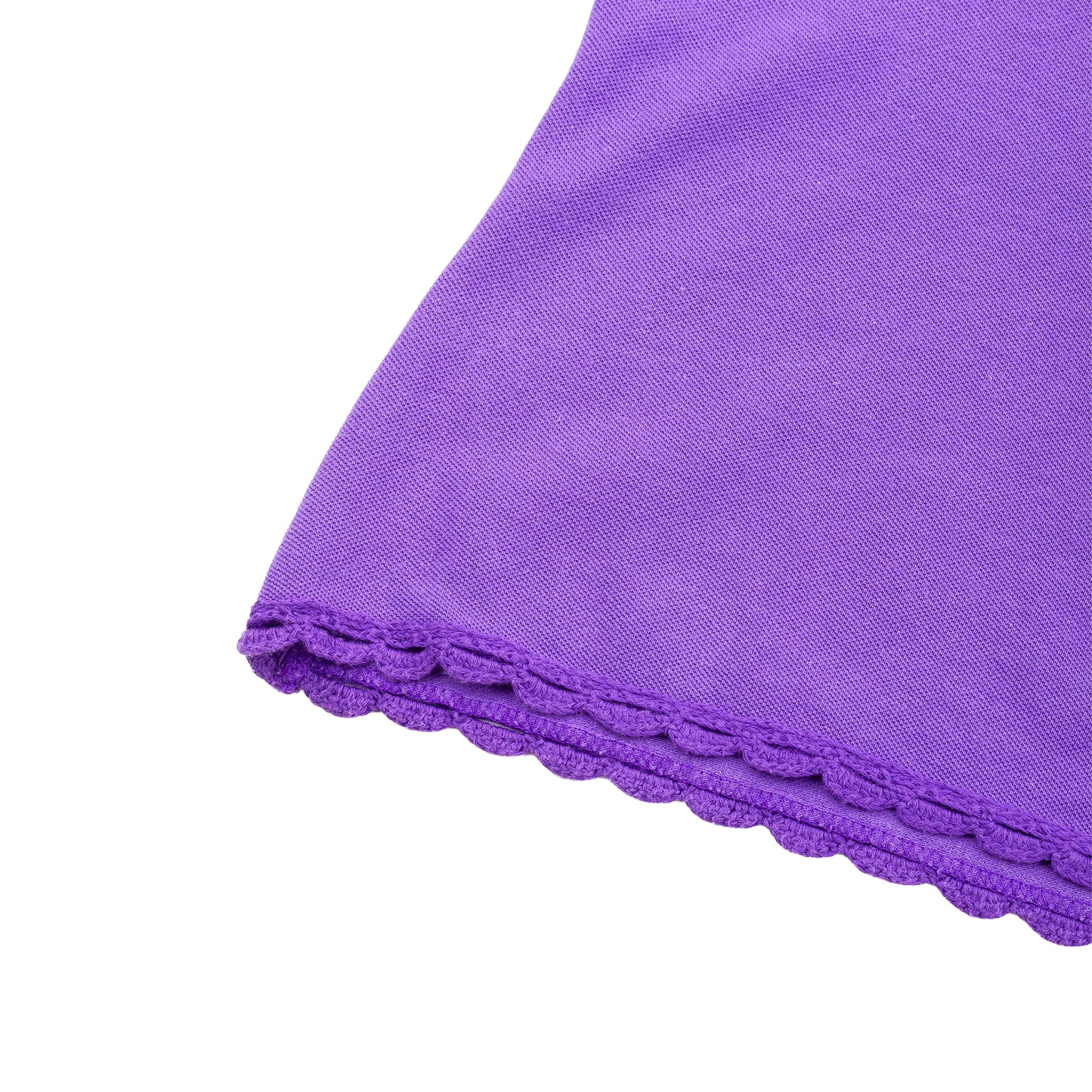 Miu Miu Purple Crochet Trim Mushroom Polo Shirt