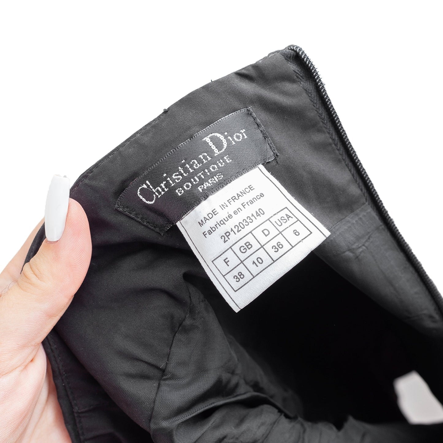 Christian Dior Black Ruffle Vintage Lace Up Skirt (M)