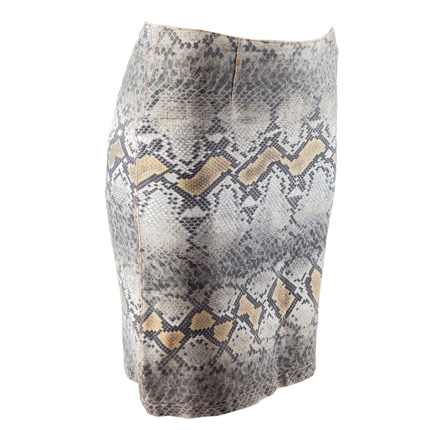 Roberto Cavalli Snake Print Vintage Midi Pencil Skirt (S)