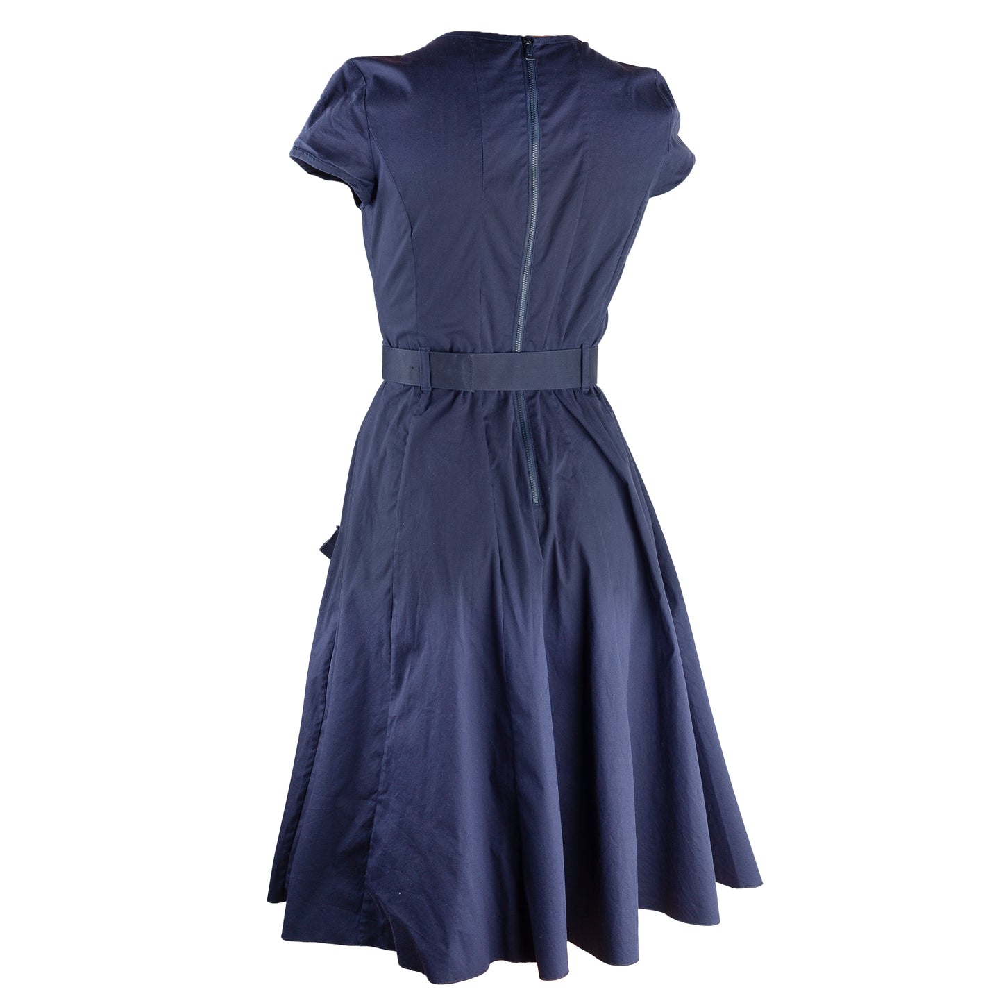 Prada Vintage Belted Navy Dress (M)